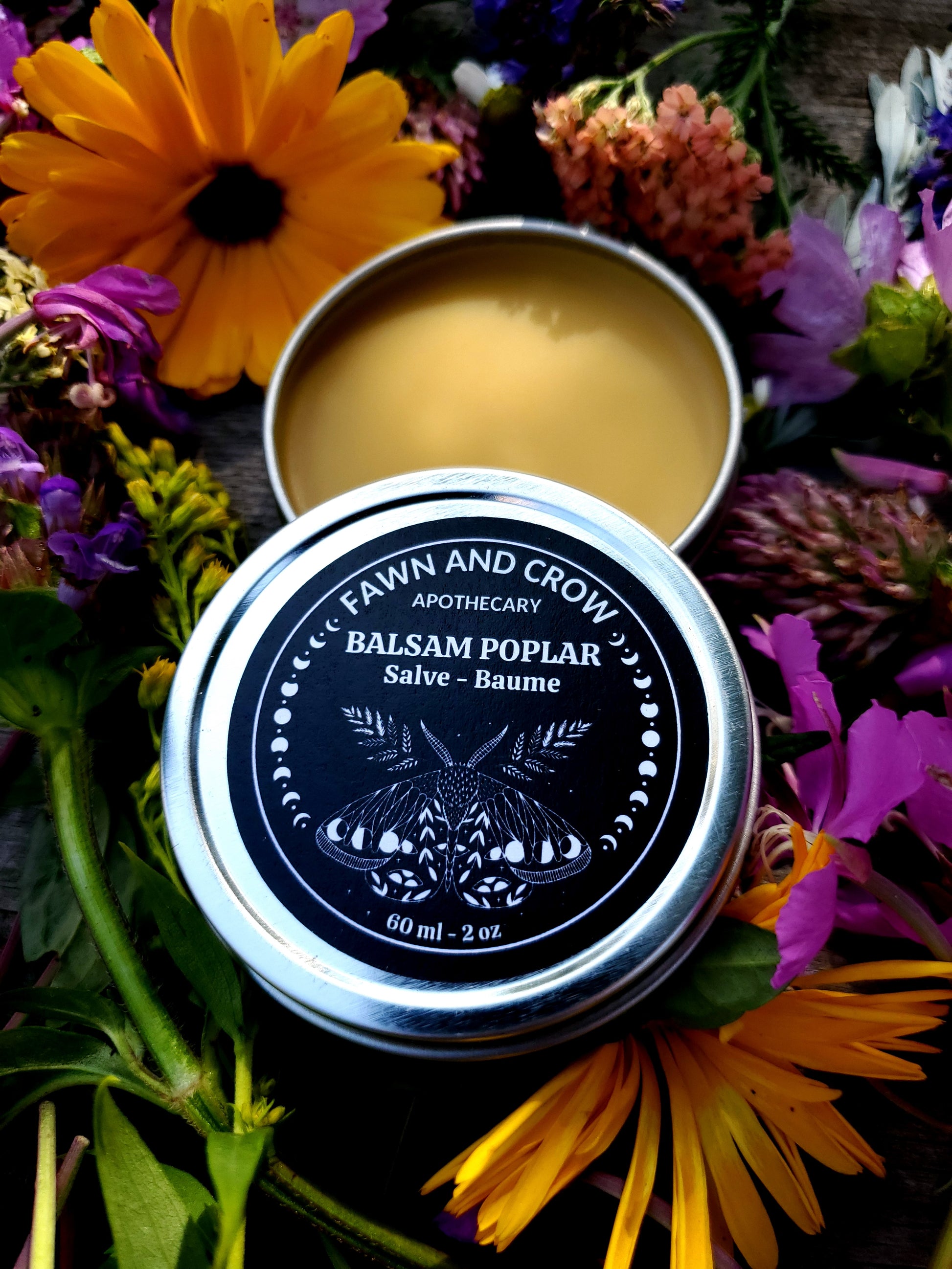 Fawn and Crow Apothecary tin of Balsam Poplar Salve